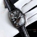 New Replica Franck Muller Black Steel Automatic Watch w Tang Buckle